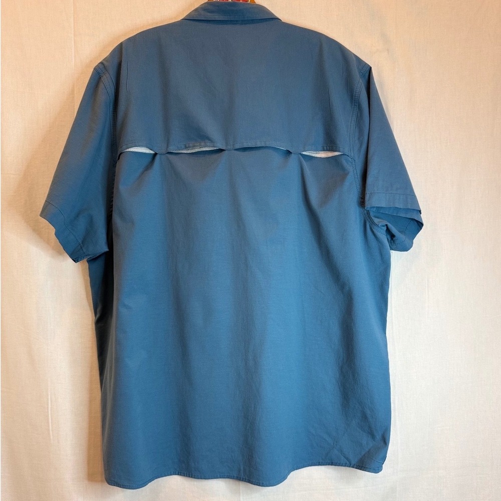 Coleman Mens XXL Blue Short Sleeve Fishing Hiking Utility Ventilated Shirt - Picture 2 of 8